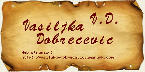 Vasiljka Dobrečević vizit kartica